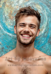 Colorful Happy Male Faces – AI Abstract Art