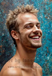 Colorful Happy Male Faces – AI Abstract Art