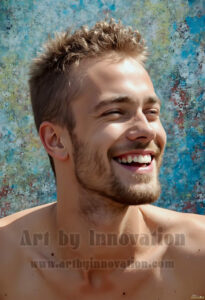 Colorful Happy Male Faces – AI Abstract Art