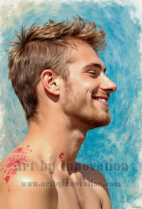 Colorful Happy Male Faces – AI Abstract Art