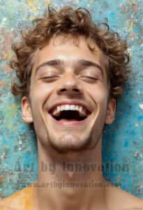 Colorful Happy Male Faces – AI Abstract Art