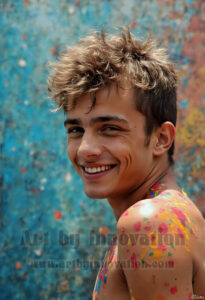 Colorful Happy Male Faces – AI Abstract Art
