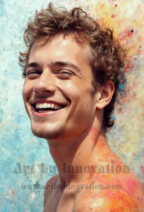 Colorful Happy Male Faces – AI Abstract Art