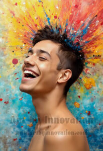 Colorful Happy Male Faces – AI Abstract Art