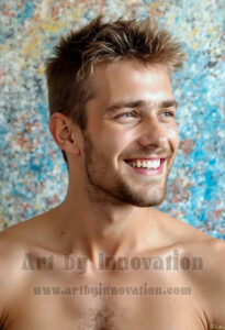 Colorful Happy Male Faces – AI Abstract Art