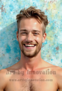 Colorful Happy Male Faces – AI Abstract Art