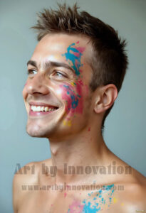 Colorful Happy Male Faces – AI Abstract Art