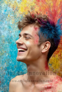 Colorful Happy Male Faces – AI Abstract Art