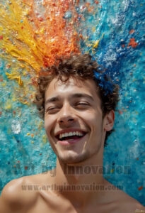 Colorful Happy Male Faces – AI Abstract Art