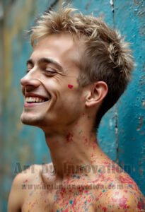 Colorful Happy Male Faces – AI Abstract Art