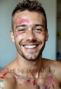 Colorful Happy Male Faces – AI Abstract Art
