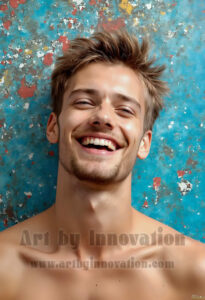 Colorful Happy Male Faces – AI Abstract Art