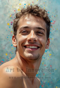 Colorful Happy Male Faces – AI Abstract Art