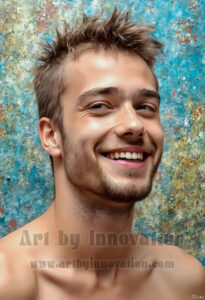 Colorful Happy Male Faces – AI Abstract Art