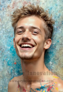 Colorful Happy Male Faces – AI Abstract Art
