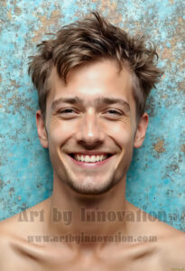 Colorful Happy Male Faces – AI Abstract Art