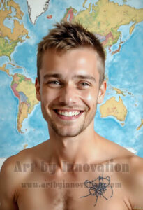 Colorful Happy Male Faces – AI Abstract Art