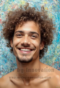Colorful Happy Male Faces – AI Abstract Art