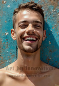 Colorful Happy Male Faces – AI Abstract Art