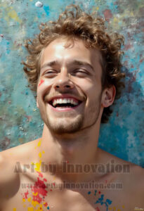 Colorful Happy Male Faces – AI Abstract Art