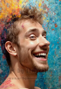 Colorful Happy Male Faces – AI Abstract Art