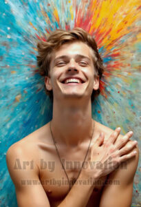 Colorful Happy Male Faces – AI Abstract Art