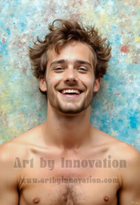 Colorful Happy Male Faces – AI Abstract Art