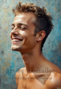 Colorful Happy Male Faces – AI Abstract Art