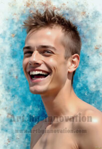Colorful Happy Male Faces – AI Abstract Art