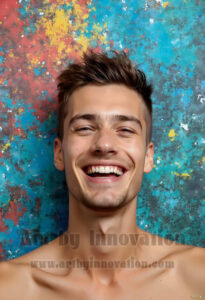 Colorful Happy Male Faces – AI Abstract Art