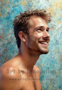 Colorful Happy Male Faces – AI Abstract Art