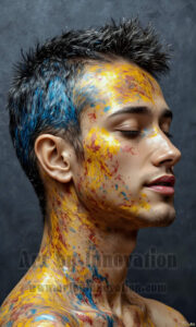 Colorful Happy Male Faces – AI Abstract Art