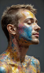 Colorful Happy Male Faces – AI Abstract Art