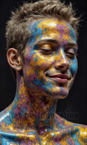 Colorful Happy Male Faces – AI Abstract Art