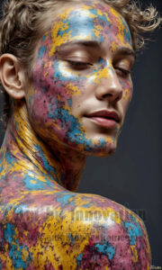Colorful Happy Male Faces – AI Abstract Art
