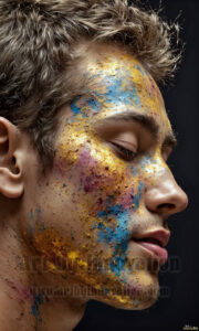 Colorful Happy Male Faces – AI Abstract Art
