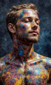 Colorful Happy Male Faces – AI Abstract Art