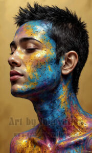 Colorful Happy Male Faces – AI Abstract Art