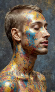 Colorful Happy Male Faces – AI Abstract Art