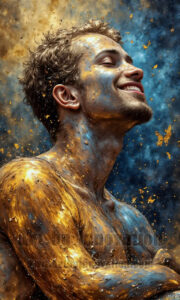 Colorful Happy Male Faces – AI Abstract Art
