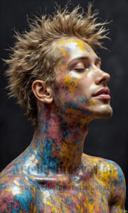 Colorful Happy Male Faces – AI Abstract Art