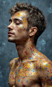 Colorful Happy Male Faces – AI Abstract Art