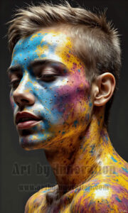 Colorful Happy Male Faces – AI Abstract Art