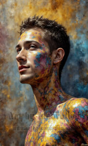 Colorful Happy Male Faces – AI Abstract Art
