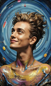 Colorful Happy Male Faces – AI Abstract Art