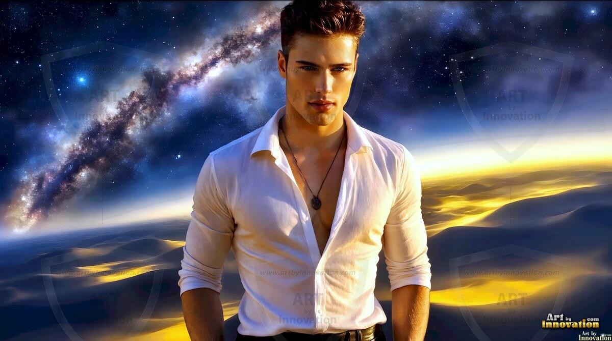 AI-generated Golden City Young Men — beautiful handsome young men in their teens and 20s on balconies overlooking a majestic golden heavenly city. 349 images by Jeff Dupler.