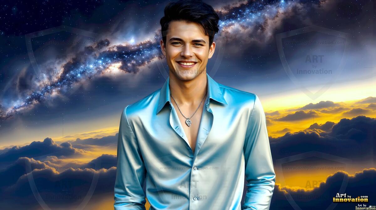 AI-generated Golden City Young Men — beautiful handsome young men in their teens and 20s on balconies overlooking a majestic golden heavenly city. 349 images by Jeff Dupler.