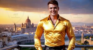 Golden City Young Men – AI Art