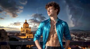 Golden City Young Men – AI Art