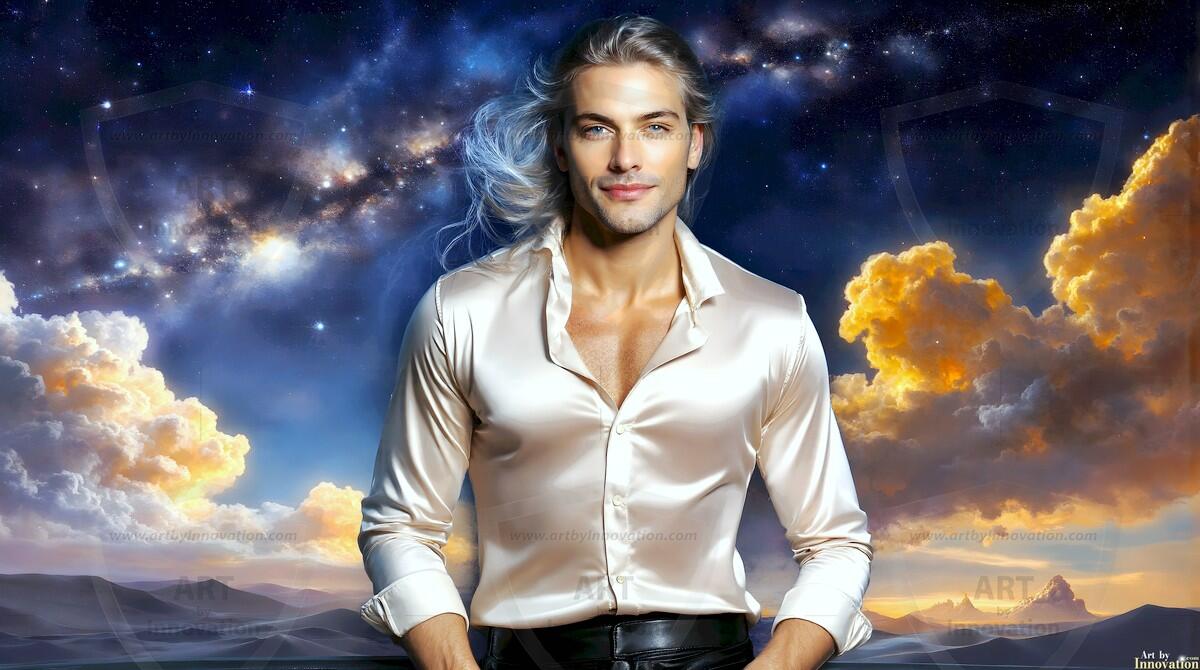 AI-generated Golden City Young Men — beautiful handsome young men in their teens and 20s on balconies overlooking a majestic golden heavenly city. 349 images by Jeff Dupler.